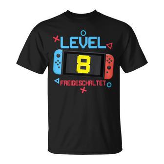 Kinder 8Th Birthday Boy 8 Years Old Level 8 Freigeschaltet T-Shirt - Geschenkecke