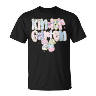 Kindergarten Coquette Bow First Day Of School Back To School T-Shirt - Thegiftio UK