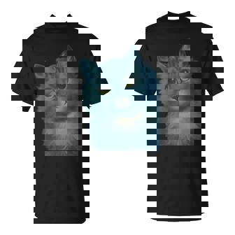 L Wain作 青い猫 Tシャツ - Kawaiitshirt