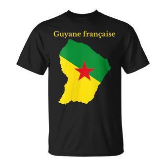 La Carte Du Drapeau De La Guyane Française Est Un Excellent Cadeau Pour La Guyane Française T-Shirt - Cadeauxyz
