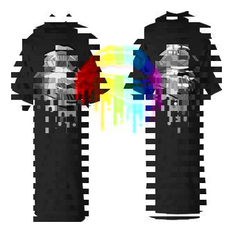 Labios Gráficos Coloridosexys De Los Años 80 Labios De Diseño Impreso Para Es In Mangas Camiseta unisex - Regaloses