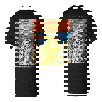 Laersion Humoristique Du Golden Retrieverur Le Cri De Munch T-Shirt - Cadeauxyz