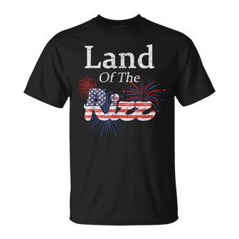 Land Of The Rizz Patriotic Fireworks Celebration T-Shirt - Thegiftio UK