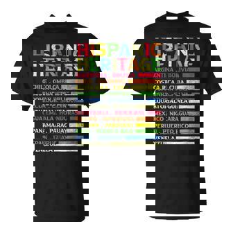 Latin Countries Flag Latino National Hispanic Heritage Month T-Shirt - Monsterry
