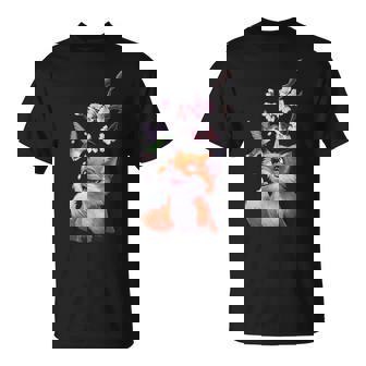 Le Renard Mignon Et Colibri Fleur De Cerisier Cadeau T-Shirt - Cadeauxyz