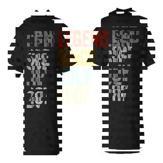 Legend 2007 18Th Birthday For Boy Girl 18 Year Old T-Shirt - Monsterry