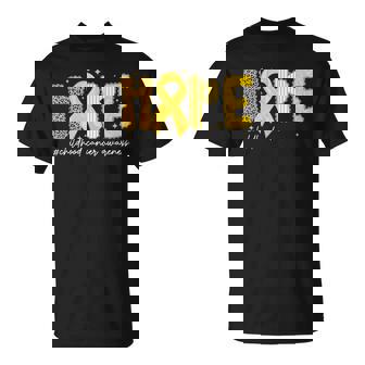 Leopard Hope Gold Ribbon Childhood Cancer Awareness T-Shirt | Mazezy