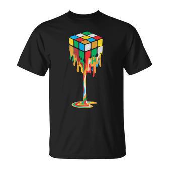 Les Couleurs Fondues Font Tomber Les Cubes De Rubik T-Shirt - Cadeauxyz