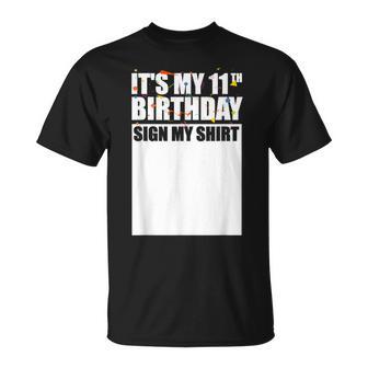 Letrero De Cumpleaños Número 11 Con Texto En Inglés It's My 11 Years Para Hombres Es Y Niños Camiseta unisex - Regaloses
