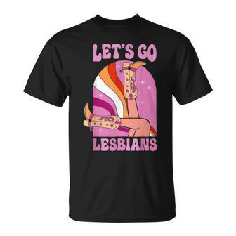Let's Go Lesbians Lgbtq Lesbian Pride Month Cowgirl T-Shirt - Thegiftio UK