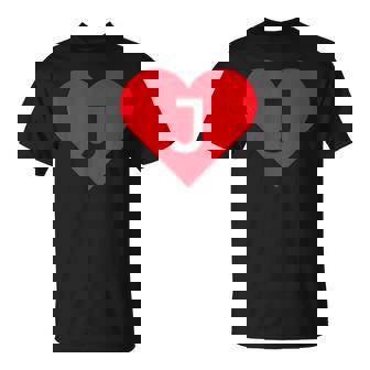 Lettre J Avec Coeur T-Shirt - Cadeauxyz