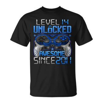 Level 14 Unlocked 14 Year Old Boys 14Th Birthday Boy T-Shirt - Thegiftio UK