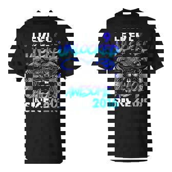 Level 9 Unlocked Awesome Since 2016 9Th Birthday Gaming T-Shirt - Thegiftio
