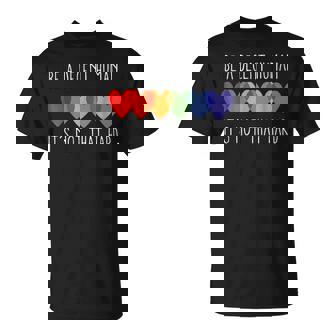 Lgbt Heart Retro Be A Decent Human It's Not That Hard T-Shirt - Monsterry