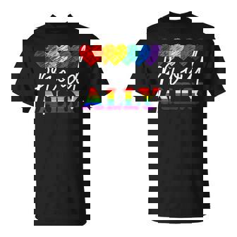 Lgbtq Hearts Gay Pride Month Lgbt Ally Proud Rainbow Flag T-Shirt - Thegiftio