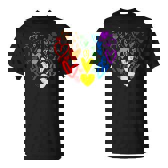 Lgbtq レインボーフラッグハート Lgbtqia バレンタインデー プライドムーン Tシャツ - Kawaiitshirt