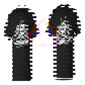 Licorne Zen Yoga Méditation Arc En Ciel Magique Filles T-Shirt - Cadeauxyz