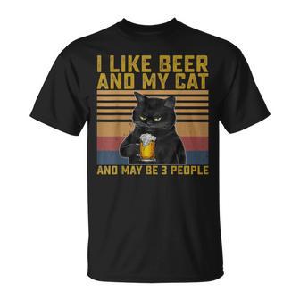 I Like Beer My Cat And Maybe 3人 猫好き ギフト Tシャツ - Kawaiitshirt