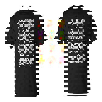 Lindo Conjunto De 12 Animales Chinosigno Del Zodiaco Feliz Año Nuevo Lunar Cuello Camiseta unisex - Regaloses
