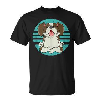 Lindo Perro Haciendo Regalo De Meditación Y Yoga In Mangas Camiseta unisex - Regaloses