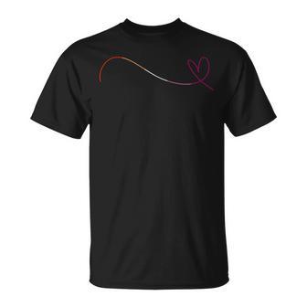 Línea De Corazón Orgullo Lesbiana Minimalista Lgbtq Camiseta unisex - Regaloses