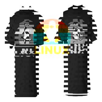 Linux レトロ ヴィンテージ ペンギン オタク ペンギン オペレーティング システム オタク Tシャツ - Kawaiitshirt