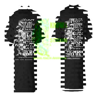 Lion Motivational Green Ribbon Mental Health Awareness T-Shirt | Mazezy