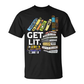 Get Lit Lector Divertido Amante Lectura Profesor Bookworm Camiseta unisex - Regaloses