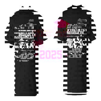 Little Miss Kindergarten Graduation Coquette Bow Graduate T-Shirt - Monsterry