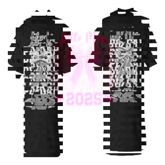 Little Miss Pre-K Grad 2025 Graduation Girls Coquette Bow T-Shirt - Monsterry