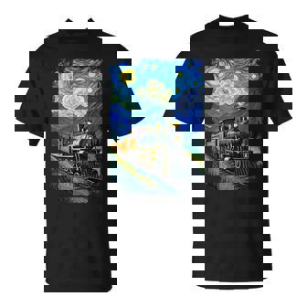 Locomotoraan Gogh Amante Del Tren De La Máquina Deapor Del Tren Deapor Camiseta unisex - Regaloses