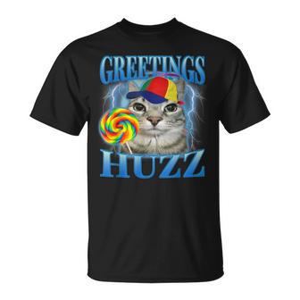 Lollipop Cat Meme Greetings Huzz Silly Cats Humor T-Shirt - Thegiftio UK