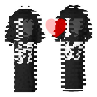 I Love 67 I Heart 67 Birthday For Couple T-Shirt | Seseable UK