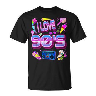 I Love 80Er 90Er Jahre Musik Retrointage Kassettenband Party T-Shirt - Geschenkecke