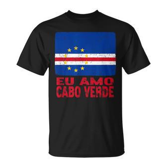 Love Caboerde Con Bandera Envejecida De Caboerde Camiseta unisex - Regaloses