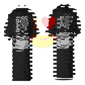 I Love Hot Dog 私はホットドッグを愛している ホットドッグ Tシャツ - Kawaiitshirt