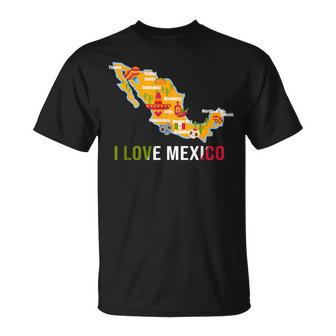 I Love Mexicoiva Mexico Drapeau Mexicain T-Shirt - Cadeauxyz