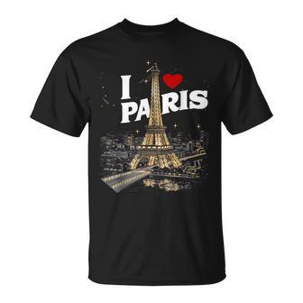 I Love Paris Eiffel Tower Franceouvenir French T-Shirt - Cadeauxyz