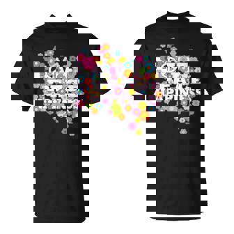 Love Peace Happiness 60年代70年代ヒッピーフラワーパワー Tシャツ - Kawaiitshirt