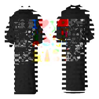 I Loveietnam手描き ベトナムのランドマーク、旗、地図 Tシャツ - Kawaiitshirt