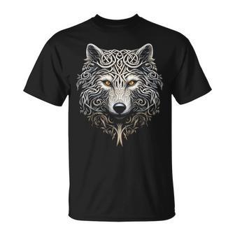 Lupo Arte Piante Albero Amante Degli Animali Mandala Grafica Lupo Maglietta - Novitaregali