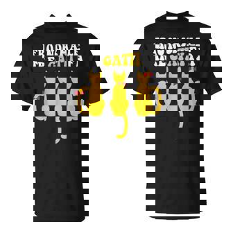 Maglia Divertente Gatti Ero Normale Tre Gatti Fa Maglietta - Novitaregali