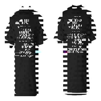 This Mama Loves Her Boys Mom T-Shirt | Mazezy