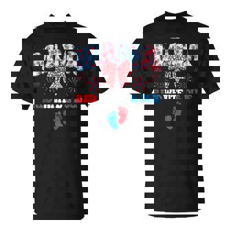Mama Red White And Due 4Th Of July Pregnancy Reveal Floral T-Shirt - Monsterry