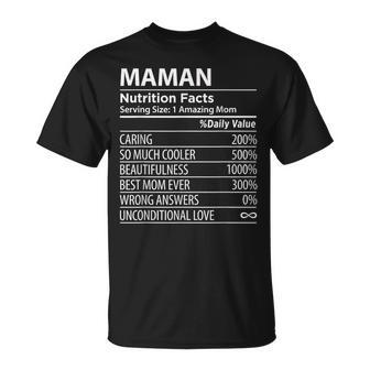 Maman Nutrition Facts French Mom T-Shirt - Thegiftio UK