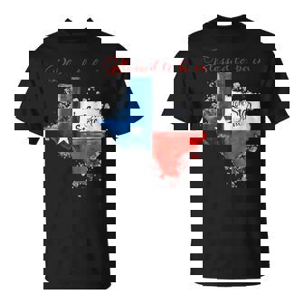 Mapa De La Bandera De Texas Con Bendito Estar En Texas Camiseta unisex - Regaloses
