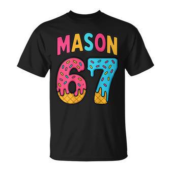 Mason 67 Ice Cream Meme Six Seven On Back T-Shirt | Seseable UK