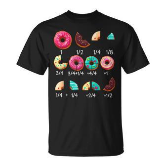 Math Donut Fraction Back To School Teacher T-Shirt - Thegiftio UK