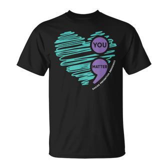 You Matter Semicolon Suicide Prevention Awareness Month T-Shirt - Thegiftio UK