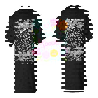 Words Matter Speak Kindness Inspirational Floral Positive T-Shirt | Mazezy